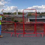 Walkthrough Crowd Control Barrier with Fixed Legs and Spring Loaded Gate