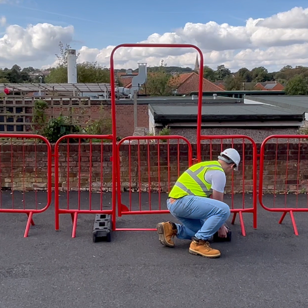 Crowd Loading Walkthrough Crowd Control Barrier with Fixed Legs and Spring Loaded Ga ...