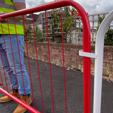 Crowd Control Barrier with Fixed Legs - White