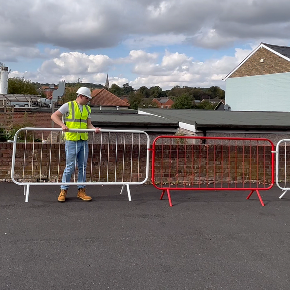 Crowd Control Barrier with Fixed Legs - White