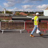 Crowd Control Barrier with Fixed Legs - Red
